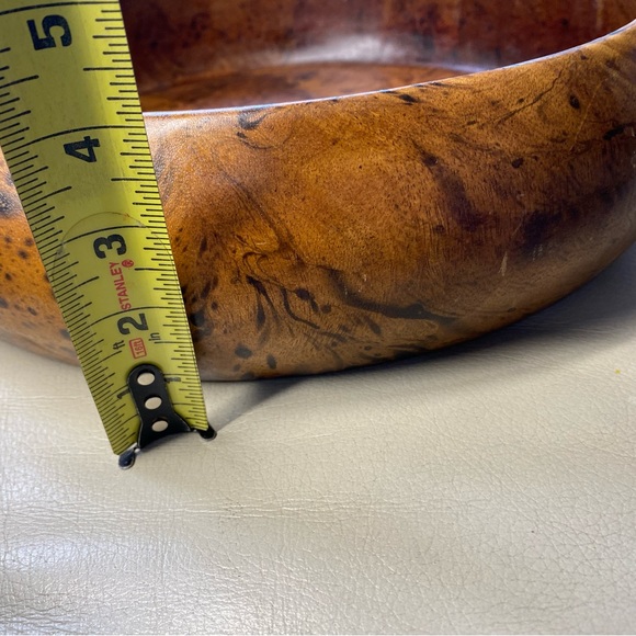 Lipper Mango Wood Round Bowl Tropical Centerpiece Bowl Marbleized Finish - Picture 8 of 8